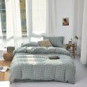 Wuji 4-Piece Bedding Product Washed Cotton Fine Sheet Set Solid Color Simple 4-Piece Fitted Sheet
