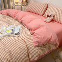 Cotton wash cotton bed four piece set 100 cotton summer Japanese simple bed linen three piece set white quilt cover sheet 4 