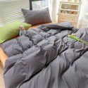 Mix and match ins washed cotton four piece set solid color American cotton dormitory three piece set fitted sheet, bed sheet and quilt cover wholesale distribution 