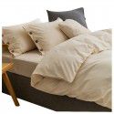 Cotton wash cotton bed four piece set 100 cotton summer Japanese simple bed linen three piece set white quilt cover sheet 4 