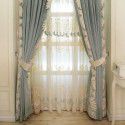 Meisi Mengsha brand curtain, high-end bedroom, living room, finished blackout cloth, embroidered and spliced finished double-layer curtain 