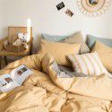 Exported to Japan 100% cotton spring and autumn four piece bedding, quilt cover, bed sheet, 100% cotton, solid color, fitted sheet set 