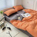 Mix and match ins washed cotton four piece set solid color American cotton dormitory three piece set fitted sheet, bed sheet and quilt cover wholesale distribution 