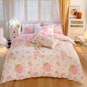 Wholesale all cotton thickened four piece set, all cotton brushed three piece set, student dormitory bed sheet and quilt cover, one for distribution 