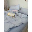 Wuyin New All Cotton Washed Cotton Four Piece Set Simple All Cotton Bedding Cover Sheet Fitted Sheet Wholesale by Manufacturers