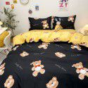 Nordic Style Simple Gentleman Men's Grey Duvet Cover Bedding Set of 4 Pieces Solid Color Sheet Grid Dormitory Set of 3 Pieces 