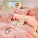 Milk velvet winter warm Farai velvet 4-piece set thickened coral velvet female bedding double-sided velvet quilt cover sheet 