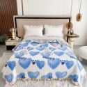 Autumn and winter thickened milk velvet bed cover quilted warm bed sheet crystal velvet blanket machine washable one hair substitute 