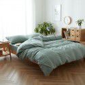 Wuji 4-Piece Bedding Product Washed Cotton Fine Sheet Set Solid Color Simple 4-Piece Fitted Sheet