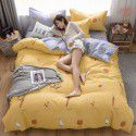 Wholesale all cotton thickened four piece set, all cotton brushed three piece set, student dormitory bed sheet and quilt cover, one for distribution 