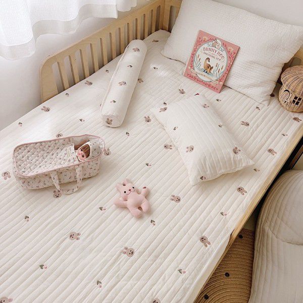Baby's bed sheet baby's cotton bed cover newborn's cotton bed circumference mattress pillow case pillow towel column pillow 