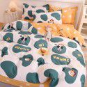 Thickened warm keeping pure cotton buffed four piece cotton quilt cover sheet 1.5/1.8m simple three piece bedding set 
