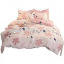 Thickened warm keeping pure cotton buffed four piece cotton quilt cover sheet 1.5/1.8m simple three piece bedding set 