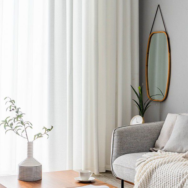 Curtain and window screen are light transmissive and impermeable, 100 gauze white screen is thickened, finished bedroom partition screen, floating window and balcony screen% 