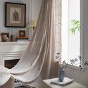 Lexuan Xiu's new jacquard lattice curtain, polyester imitation cotton tassel kitchen curtain, Nordic style shooting background curtain 