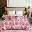 Autumn and winter thickened milk velvet bed cover quilted warm bed sheet crystal velvet blanket machine washable one hair substitute 