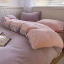 Solid color mixed with winter thickened milk velvet four piece set warm coral velvet bed sheet quilt cover fitted sheet wholesale 