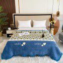 Autumn and winter thickened milk velvet bed cover quilted warm bed sheet crystal velvet blanket machine washable one hair substitute 