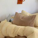 Solid color mixed with winter thickened milk velvet four piece set warm coral velvet bed sheet quilt cover fitted sheet wholesale 