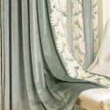 Meisi Mengsha brand curtain, high-end bedroom, living room, finished blackout cloth, embroidered and spliced finished double-layer curtain 