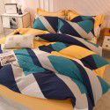 Thickened warm keeping pure cotton buffed four piece cotton quilt cover sheet 1.5/1.8m simple three piece bedding set 