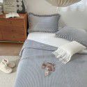 Simple and thickened Korean milk pile bed cover 3-piece quilted quilted quilted quilted bed sheet anti-static single piece blanket 