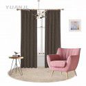 Nordic Simple American Soft Brushed Cashmere Cotton Linen Curtain Study Living Room Solid Semi Blackout Curtain 