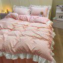 The manufacturer directly sells Korean lace 4-piece set of 60 Australian cotton bed sheets in small wind and fresh quilt cover gifts for sale 
