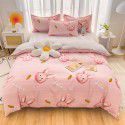 Wholesale all cotton thickened four piece set, all cotton brushed three piece set, student dormitory bed sheet and quilt cover, one for distribution 