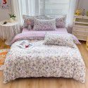 Wholesale all cotton thickened four piece set, all cotton brushed three piece set, student dormitory bed sheet and quilt cover, one for distribution 