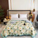 Autumn and winter thickened milk velvet bed cover quilted warm bed sheet crystal velvet blanket machine washable one hair substitute 