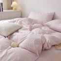 Ins Soft Waffle 4-Piece Washed Cotton Simple Solid Color Dormitory 3-Piece Fitted Sheet Manufacturer Wholesale 