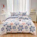 Wholesale all cotton thickened four piece set, all cotton brushed three piece set, student dormitory bed sheet and quilt cover, one for distribution 