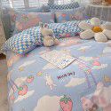 2022 spring new ins cartoon pure cotton bedding four piece cotton children's sheet quilt cover three piece set 