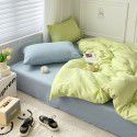 Mix and match ins washed cotton four piece set solid color American cotton dormitory three piece set fitted sheet, bed sheet and quilt cover wholesale distribution 