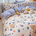 2022 spring new ins cartoon pure cotton bedding four piece cotton children's sheet quilt cover three piece set 