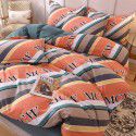 Thickened warm keeping pure cotton buffed four piece cotton quilt cover sheet 1.5/1.8m simple three piece bedding set 