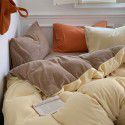 Solid color mixed with winter thickened milk velvet four piece set warm coral velvet bed sheet quilt cover fitted sheet wholesale 