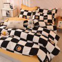 Thickened warm keeping pure cotton buffed four piece cotton quilt cover sheet 1.5/1.8m simple three piece bedding set 