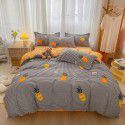 Wholesale all cotton thickened four piece set, all cotton brushed three piece set, student dormitory bed sheet and quilt cover, one for distribution 
