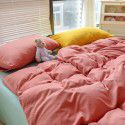 Mix and match ins washed cotton four piece set solid color American cotton dormitory three piece set fitted sheet, bed sheet and quilt cover wholesale distribution 