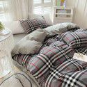 Cotton Yarn dyed Washed Cotton Four Piece Set Pure Cotton Printless Manufacturer Direct Sales Bedding, Quilt Cover, Japanese Style Good Fitted Sheet Wholesale 