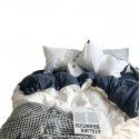 Mix and match ins washed cotton four piece set solid color American cotton dormitory three piece set fitted sheet, bed sheet and quilt cover wholesale distribution 