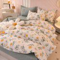 Thickened warm keeping pure cotton buffed four piece cotton quilt cover sheet 1.5/1.8m simple three piece bedding set 