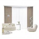 Send the finalized new fashion high-grade milk tea color curtain jacquard thickened wind proof and cold proof living room bedroom window 