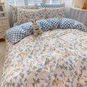 2022 spring new ins cartoon pure cotton bedding four piece cotton children's sheet quilt cover three piece set 