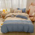 Wholesale all cotton thickened four piece set, all cotton brushed three piece set, student dormitory bed sheet and quilt cover, one for distribution 