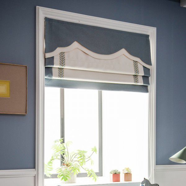 Nordic small leaf Roman curtain lifting curtain study small window pull-down curtain small window curtain 