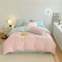 New Four Piece Set Four Season Student Three Piece Set Solid Color Fitted Sheet Double Duvet Cover 