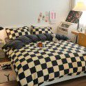 Factory direct selling light luxury, healthy and comfortable, skin friendly, brushed printing, four piece set, single pair, household grid, four piece set